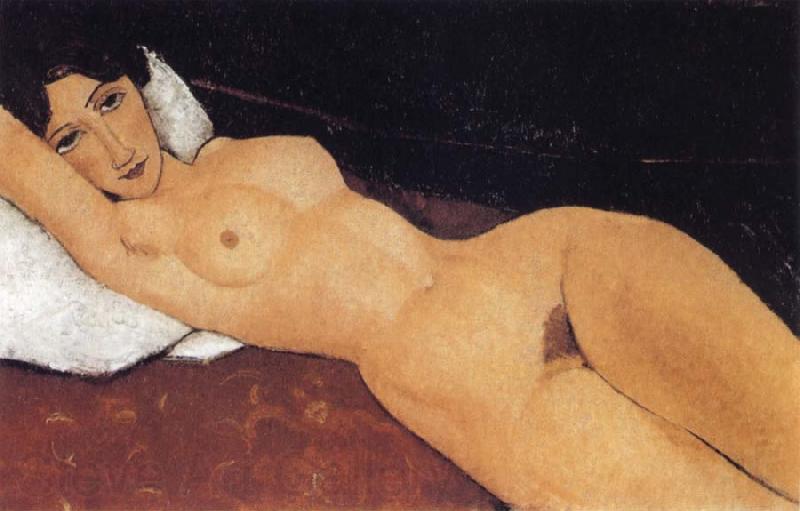 Amedeo Modigliani Reclining Nude on White Pillow Norge oil painting art